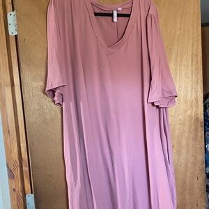 Dusty Pink V-Neck Dress